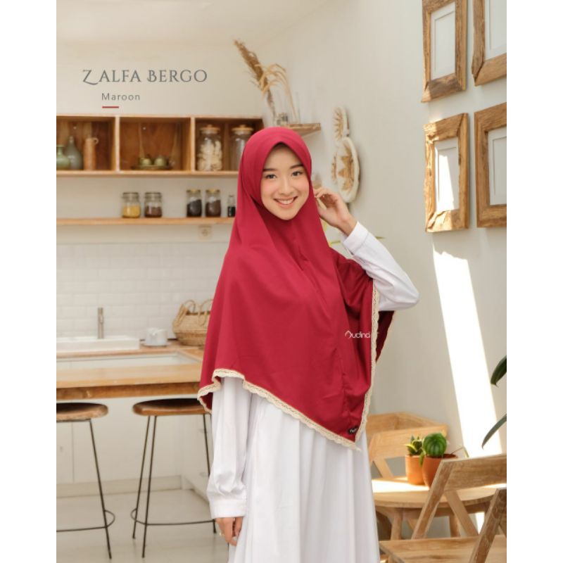 BERGO / JILBAB ORENJI ZALFA SERIES ORI AUDINA MAROON
