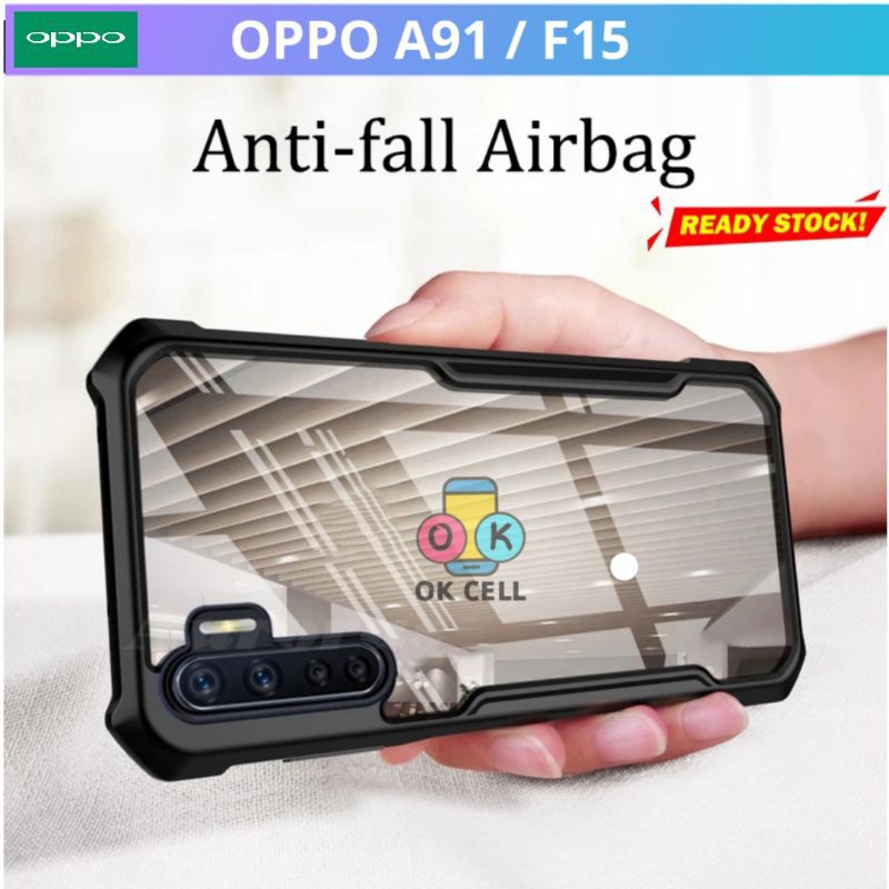 Case Armor Oppo F15 A91 Hardcase Transparan Clear Softcase Air Bag Casing Anti Crack Premium