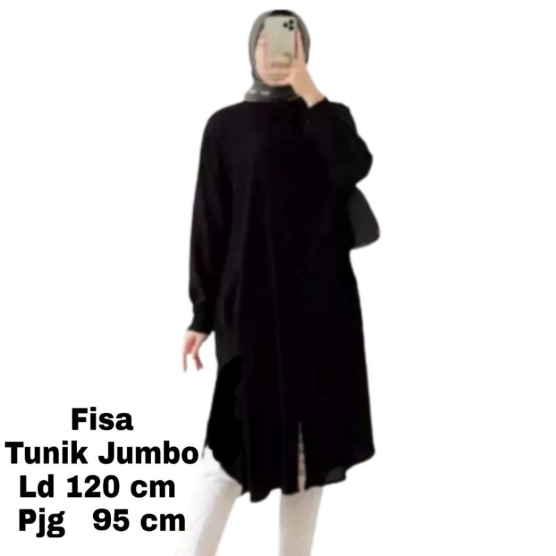 Tunik wanita Jumbo Polos XXL LD 120 Cm Terbaru 2023 Busui Bahan Moscrepe . Atasan Wanita Oversize Viral Baju Kemeja Tunik Cewek Dewasa Big Size Kekinian Murah Fisa