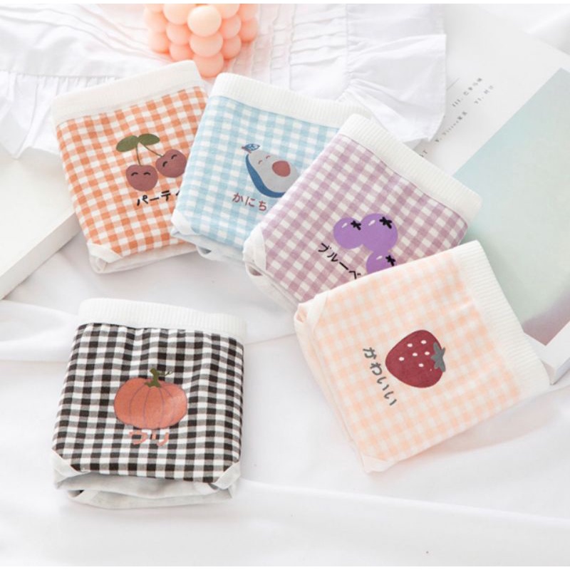 Celana Dalam anak wanita / remaja motif kotak-kotak buah #312