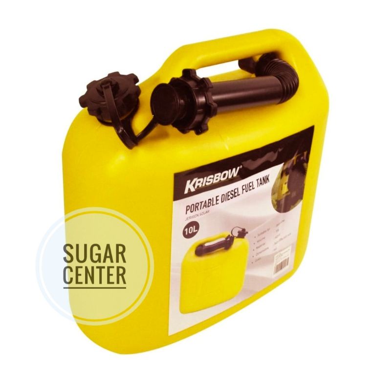 Krisbow Jerigen Bensin Plastik 10 Liter/Krisbow Jerigen Solar Plastik 10 Liter/Jerigen Bensin Kuning