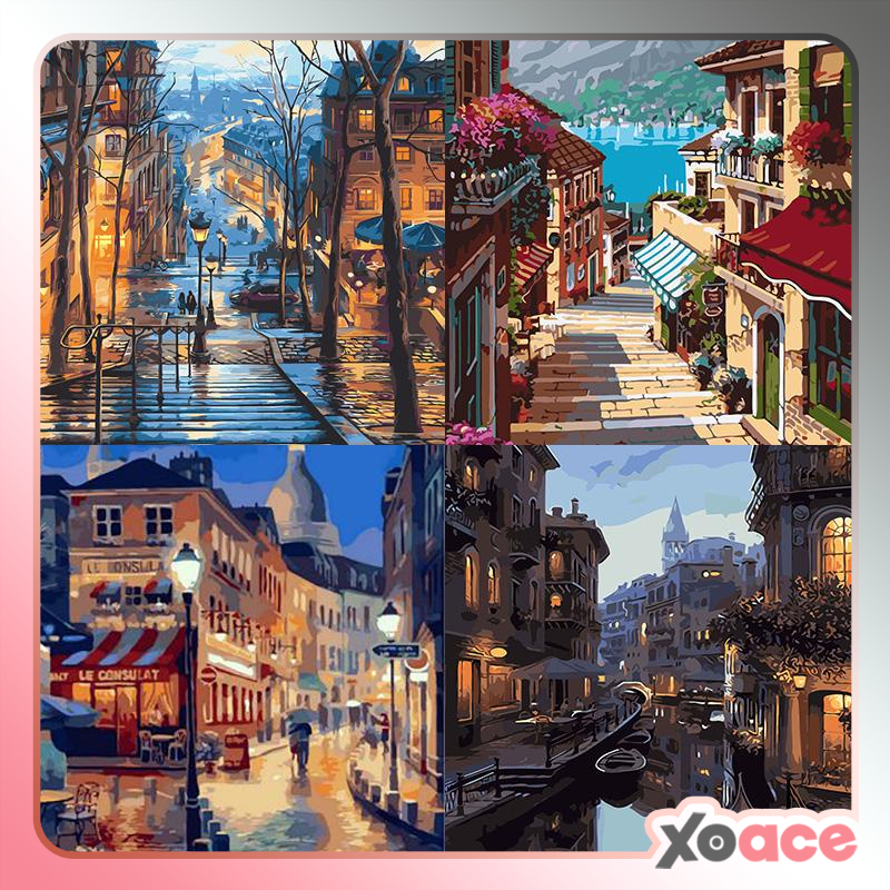 

40x50 DIY Paint By Number Painting By Numbers Kit Digital Lukisan Seri E Scenery Pemandangan