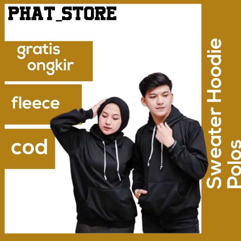(Medan)Natural Jaket polos Hoodie Hodie hudie hudi Pria Wanita cowok cewek