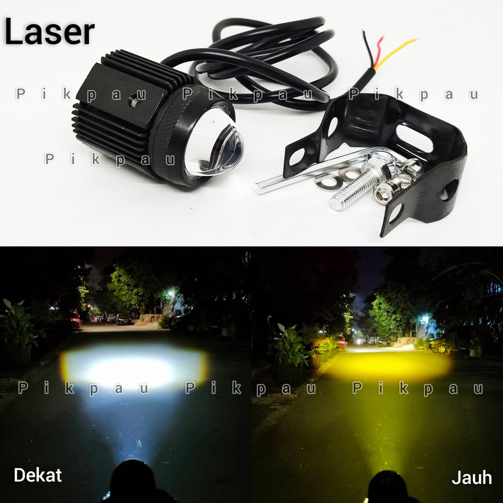 Lampu Tembak Laser Mini D2 2 Warna High Low Warna Putih dan Kuning Dijamin Terang Waterproof