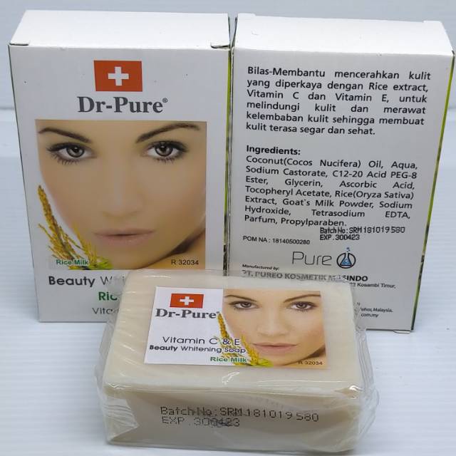 Sabun Beras Susu Putih - DR Pure Rice Milk Whitening Soap Batang BPOM ORIGINAL