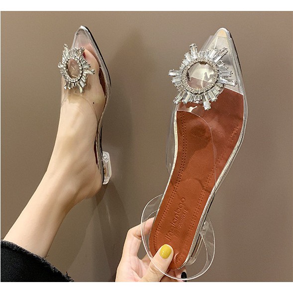 Big Heels Transparant Import High Quality Fashion Shoes Sepatu wanita Tapak Tahu  3cm 106-1