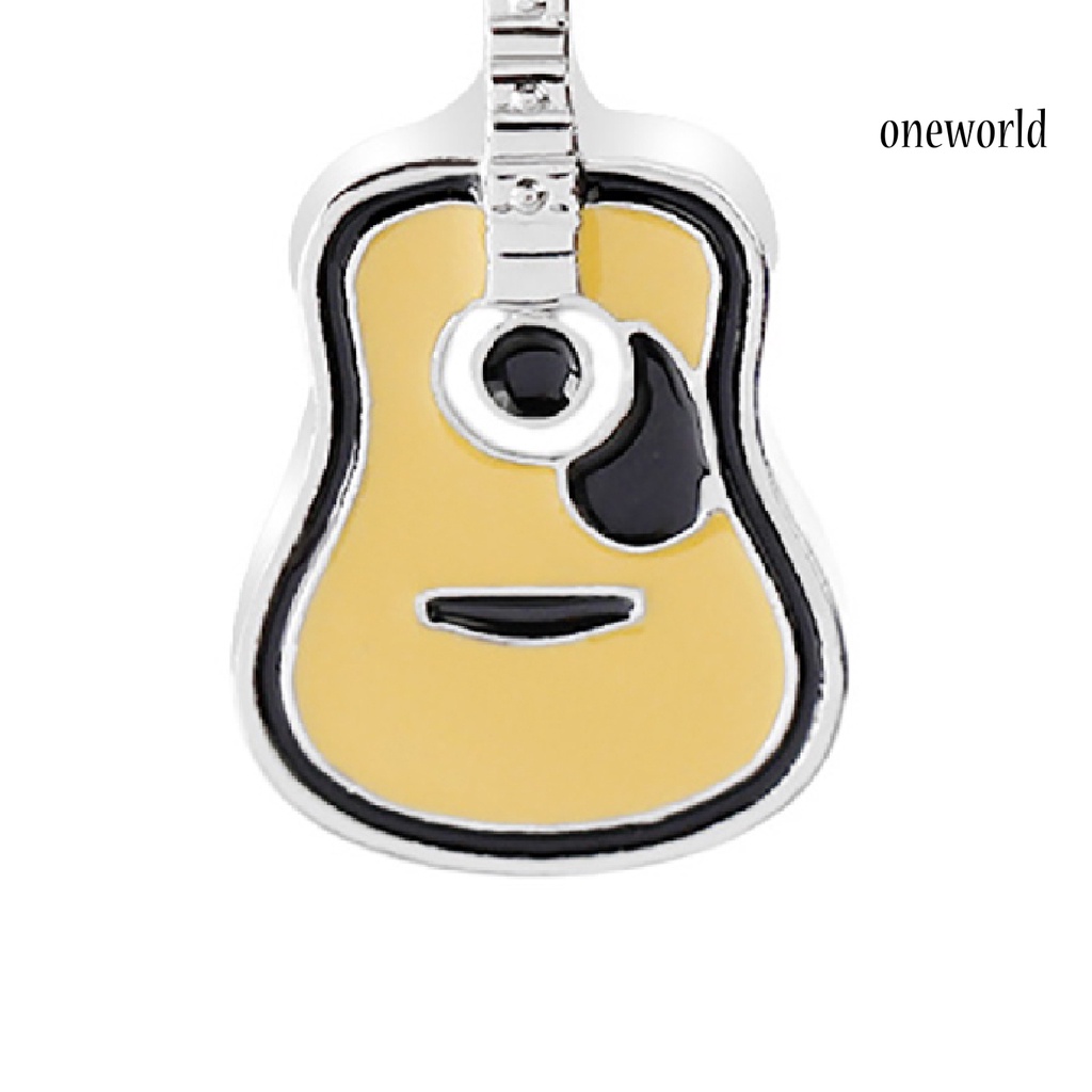 OW@ Enamel Pin Guitar Shape Fashion Unisex Guitar Enamel Brooch Pin for Party