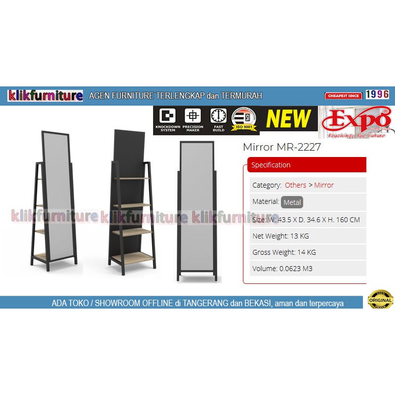 MR 2227 EXPO Lemari Rak Cermin Hias