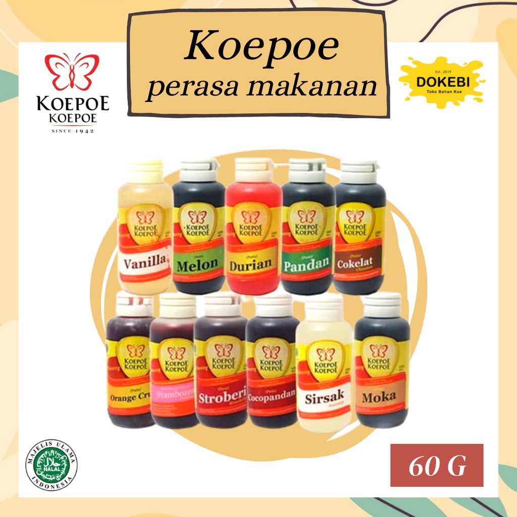 

KOEPOE KOEPOE Perisa Makanan | Flavoring | Perisa Pasta | 60ml | Penguat Aroma Makanan | Anggur Pandan Vanilla Melon Alpukat Cocopandan Cokelat