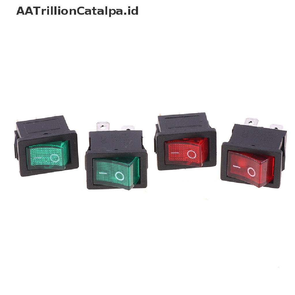 Aatrillioncatalpa 5PCS Saklar Rocker Switch 2 Posisi 3 / 4 Pin Dengan Lampu