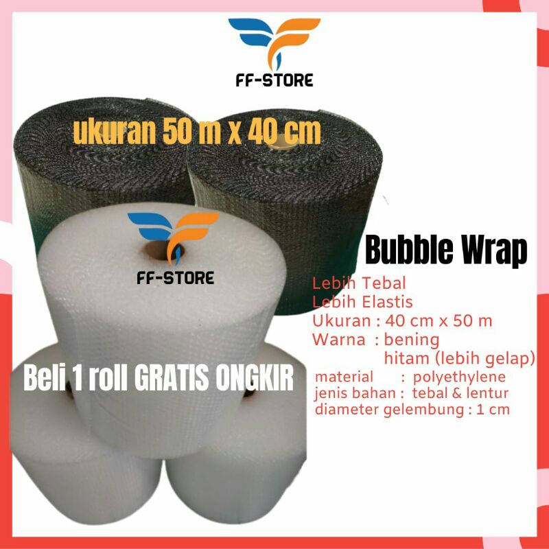 

Dck [Instant] [50Mx40Cm] Bubble Wrap 40CM x 50 meter Hitam Bening Putih Bandung Murah