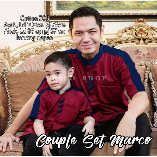 Baju Atasan Koko Couple Ayah Dan Anak Nibras Coklat Nkc 01 Dan Nk OD838 Couple Set Marco Maroon [Ba