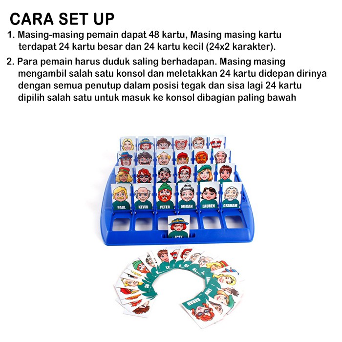 [1KG 3PCS] LBS Papan Permainan Tebak Gambar Who Is It Board Game Guess Who I Am Board Game