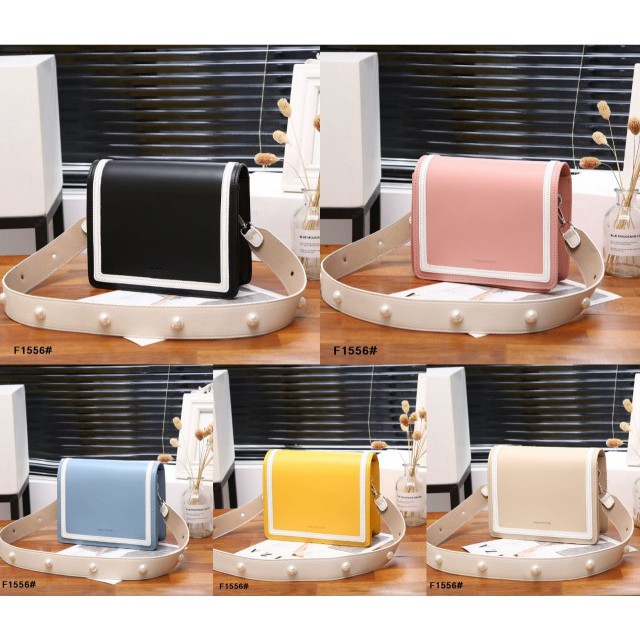 Tas Batam  FIND KAPOOR Square Bag 22 Humming Line Ivory Pearl Strap FKR F1556