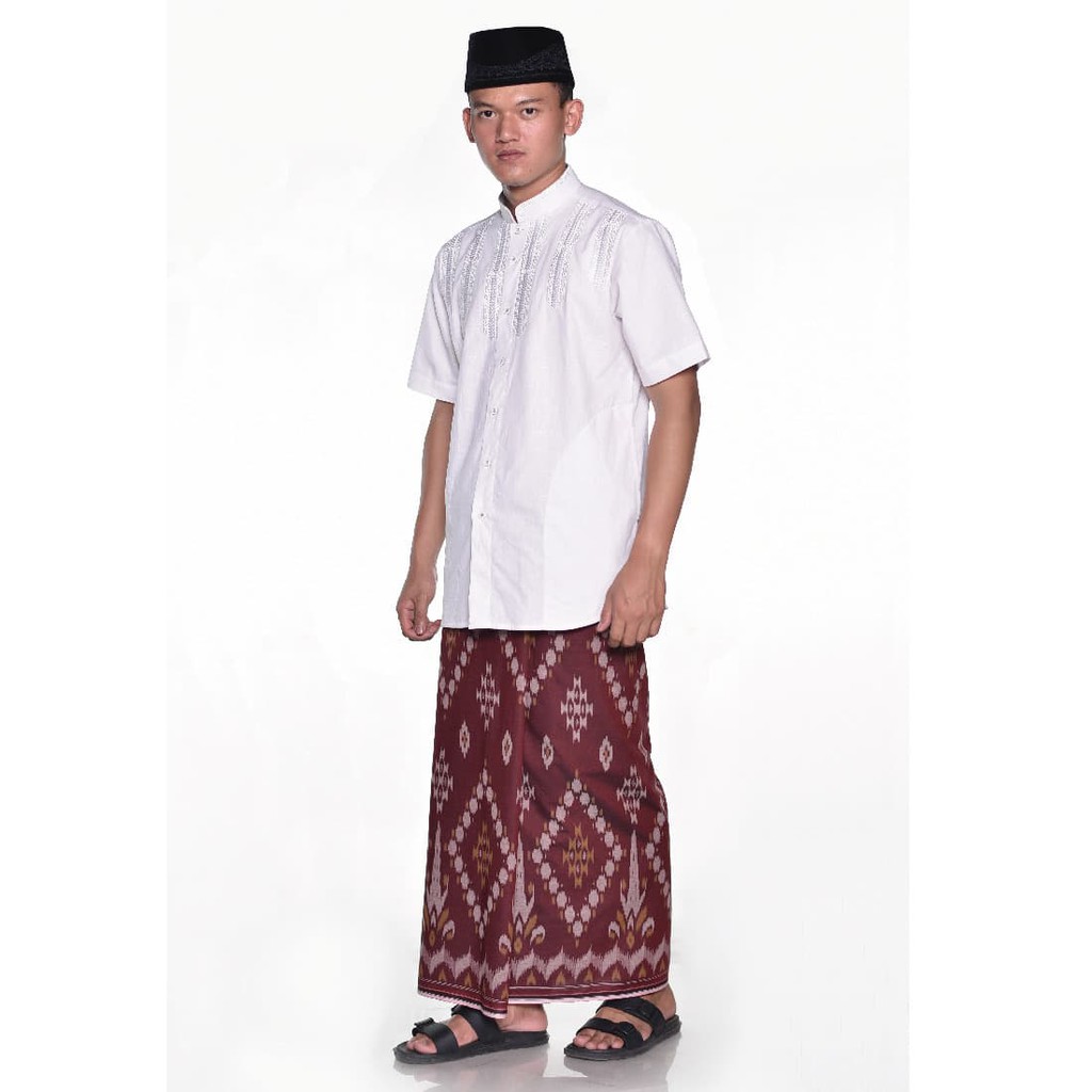 Promo Atlas Sarung Idaman Kembang Gladiola Merah Bata