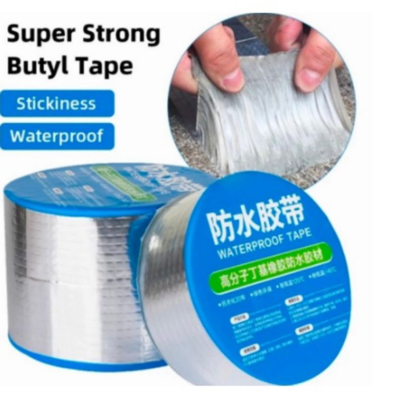 Lakban Anti Bocor 5cmx5 Anti Air Aluminium Foil Butyl Super Waterprof Tape Tambal Atap