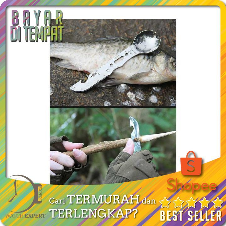 TERMURAH Sendok Pisau Outdoor Camping EDC Tools Petrified Fish LX709