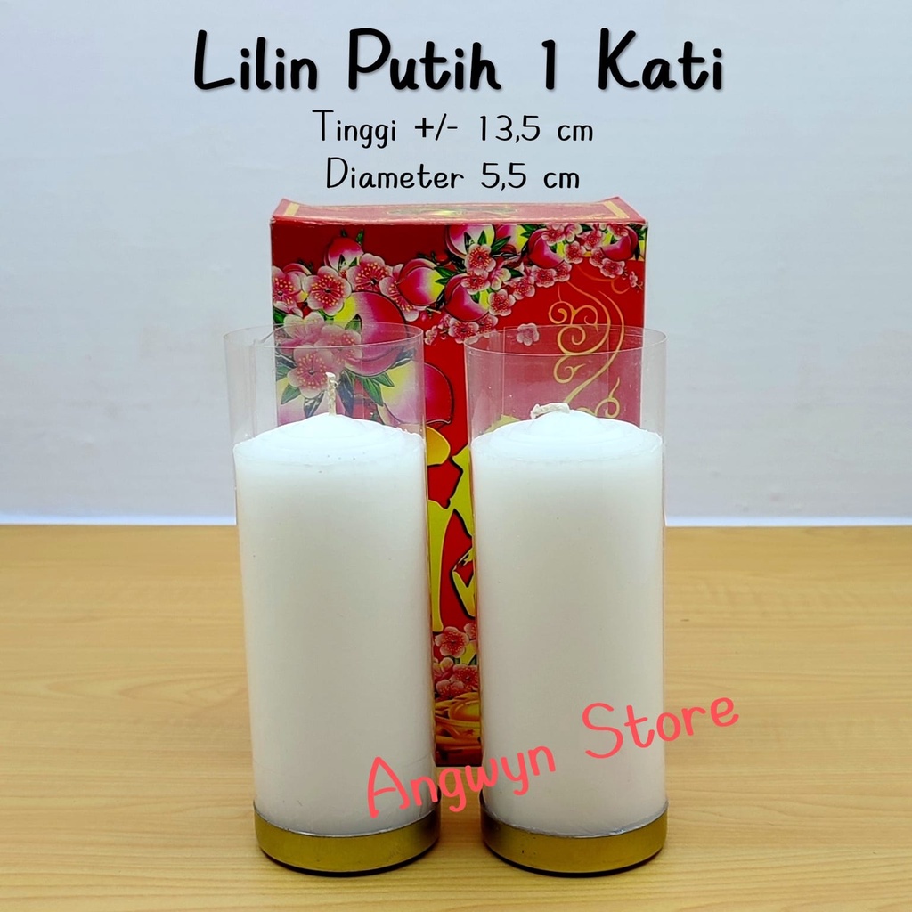 Lilin Putih Jumbo Polos / Lilin Ibadah 1 Kati isi 2 pcs