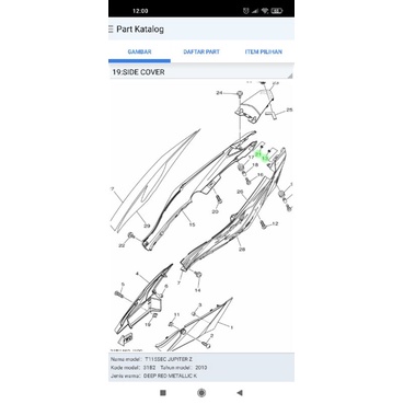 karet damper body belakang Jupiter z robot ori ygp