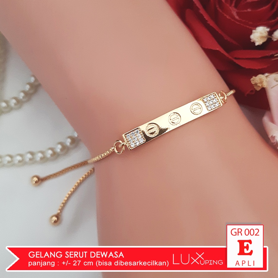 GR 002 GESER Gelang Serut Dewasa Terbaru Perhiasan Gelang Wanita Mata Zirkon Mewah Gelang Xuping Set Gelang Pita Bow Brcelet Gelang Angsa Swan Gelang Love Kado Pacar Gelang Fleksibel Gelang Bisa dibesarkecilkan Luxx Xuping