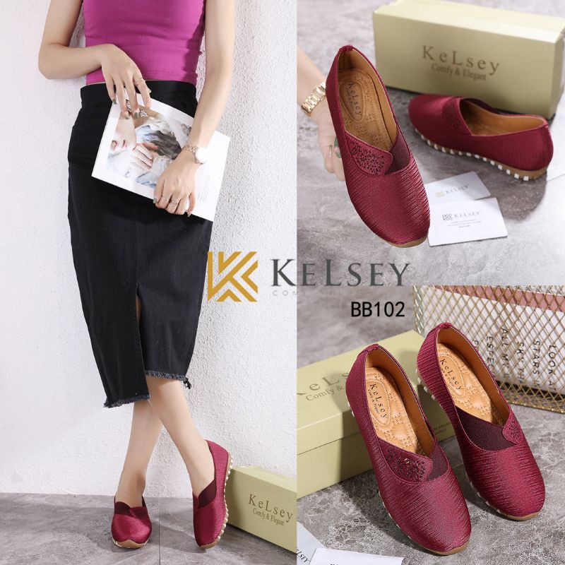 (Gratis Sandal Random) Kelsey Sepatu Slip On Wanita BB102