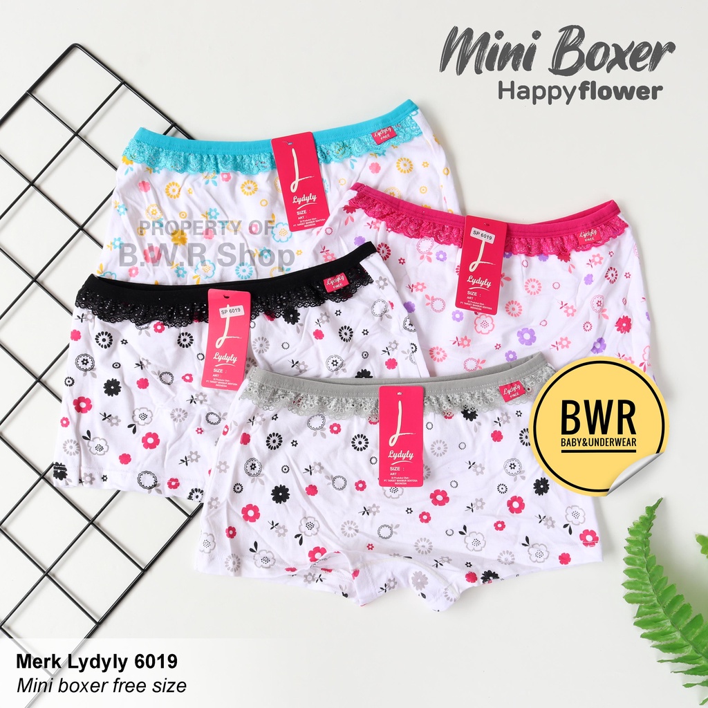 Mini Boxer Lydyly 6019 Renda Bunga / Celana Dalam Remaja Perempuan Free Size | Bwr