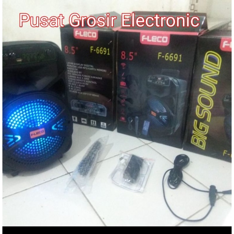 SPEAKER  KARAOKE BLUETOOTH USB PORTABLE FLECO 6691/F-6691