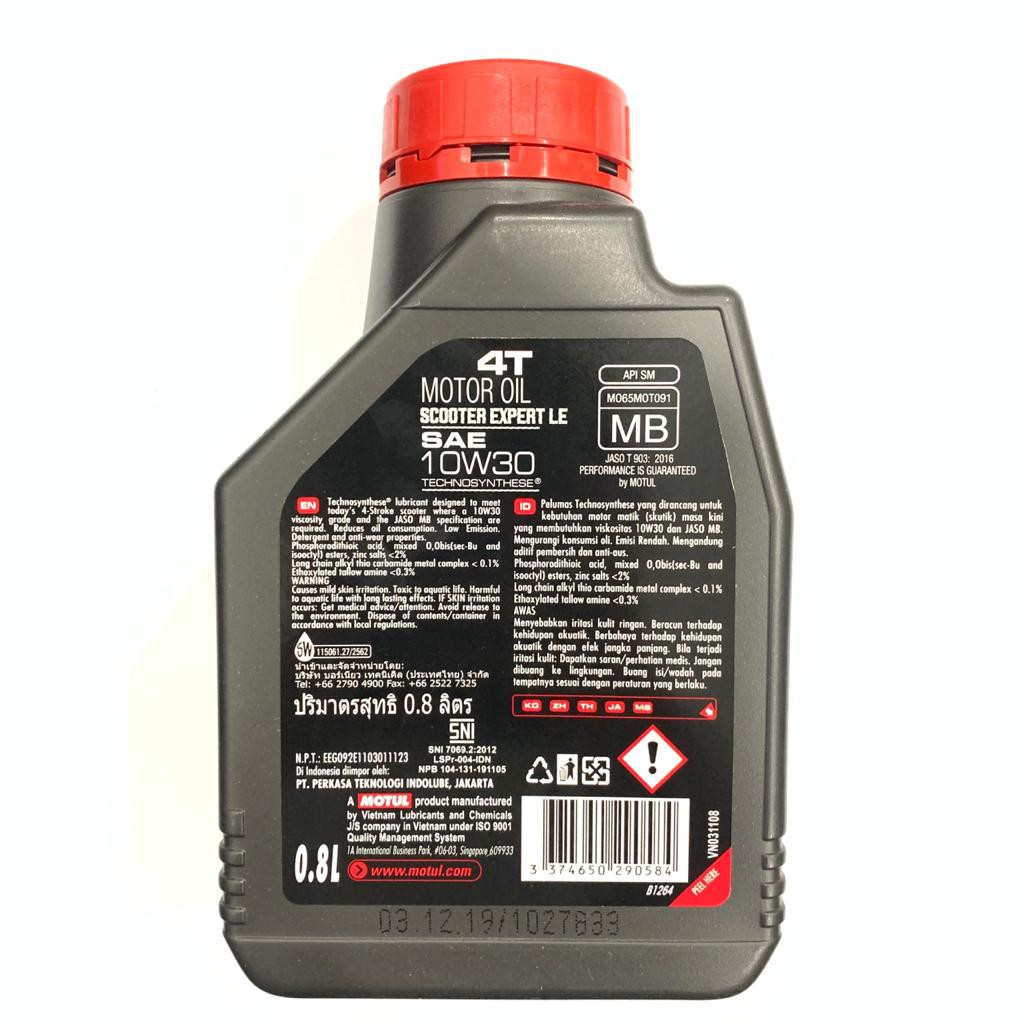 OLI MOTUL SCOOTER EXPERT LE 10W30 800ML OLI MOTOR MATIC