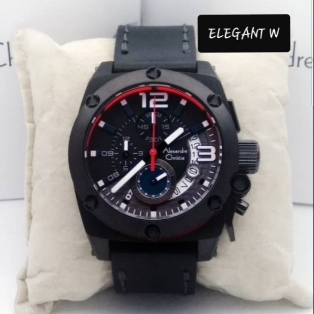 JAM TANGAN ALEXANDER CHRISTIE PRIA ORIGINAL AC 6456 MC BLACK