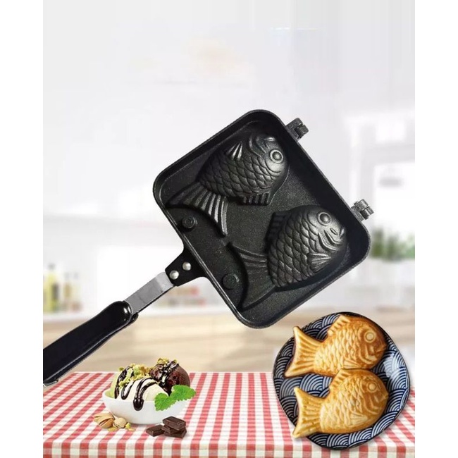 

Cetakan Taiyaki Dua Ikan pan Import