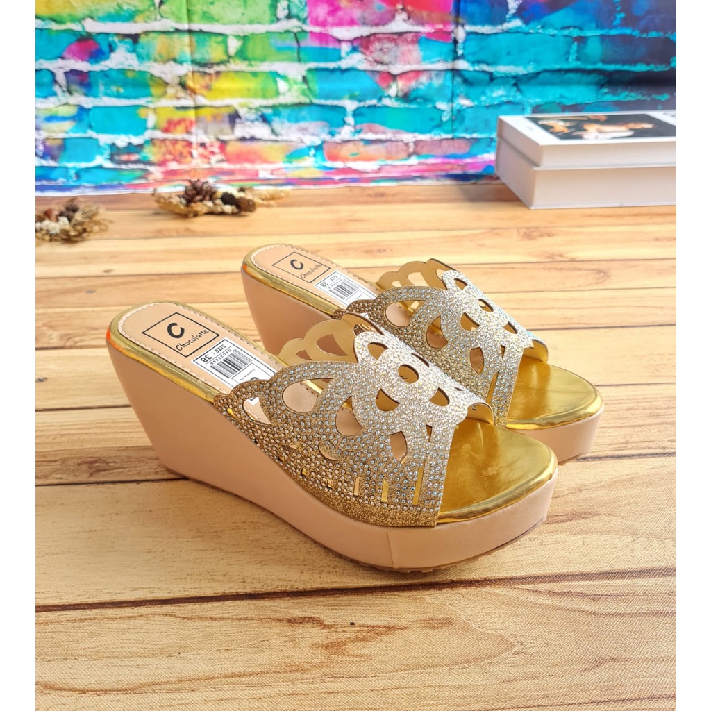 ABBUSHOES Nn 31 wedges pasir laser minzano sol karet  7cm