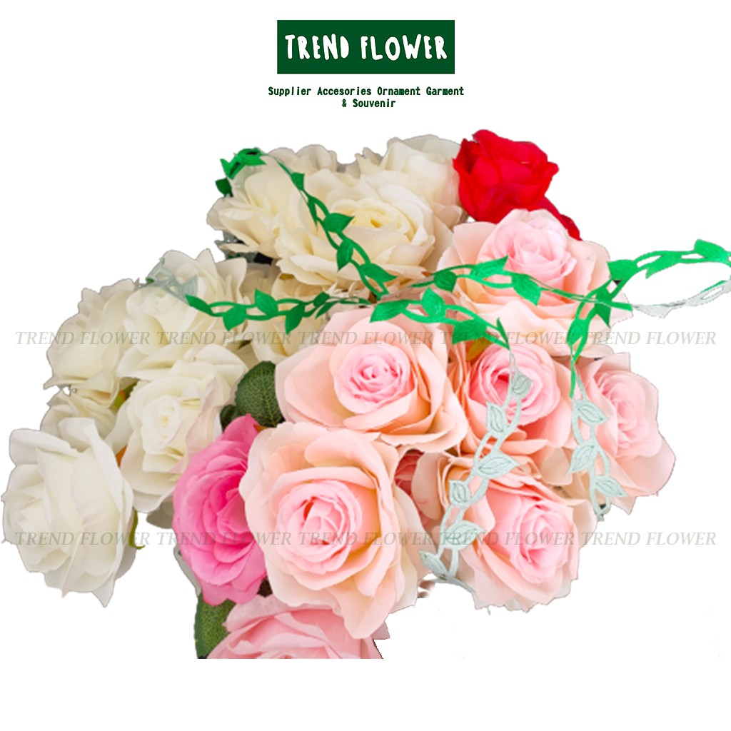 Bunga plastik kain dekorasi bulat untuk dekorasi backdrop lamaran pernikahan
