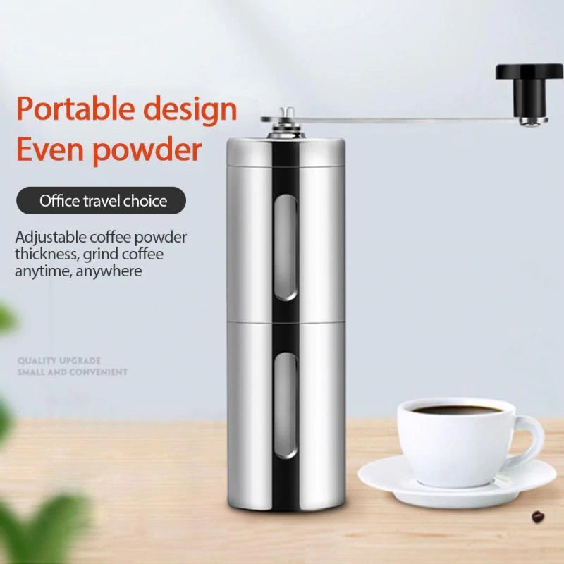 COD Alat Penggiling Kopi Manual Coffee Grinder Bahan Stainless Steel - Hitam