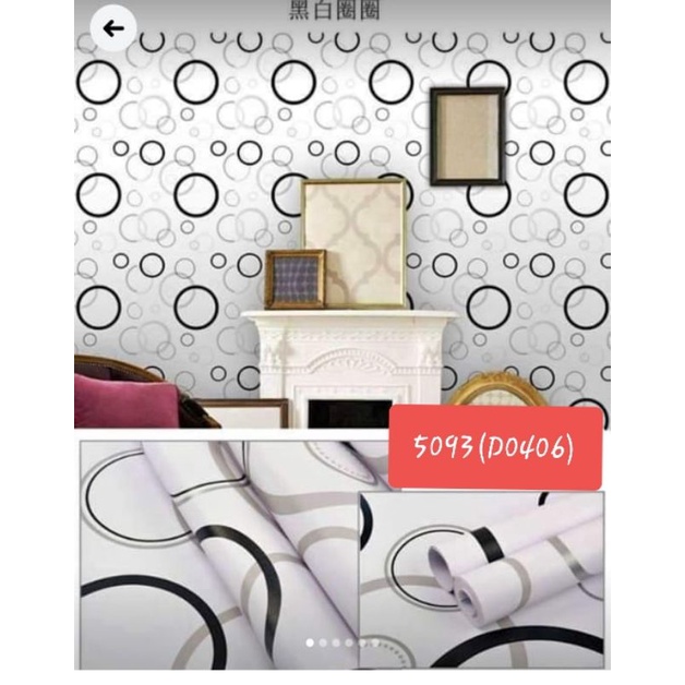 Wallsticker/wallpaper sticker/wallpaper/wallsticker murah/sticker 3D/wall sticker 3D/sticker dinding-ring hitam abu
