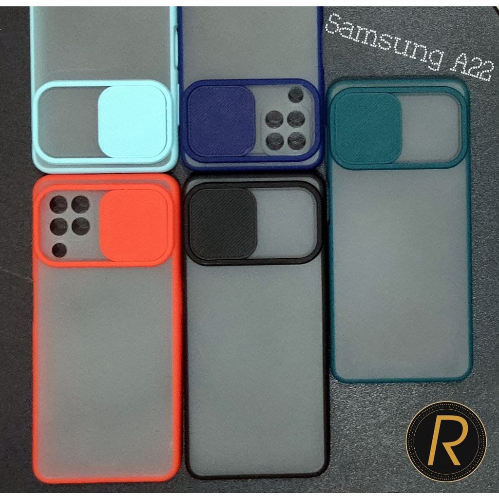 Case Samsung A22 M22 M32 Camera Cover Silikon Warna Casing Dove Softcase Hitam Biru Merah Hijau Full