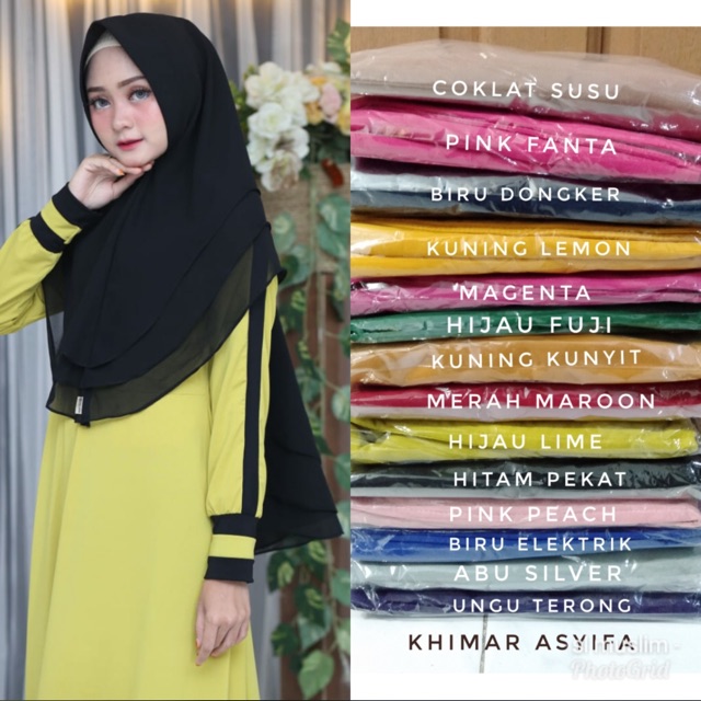 Khimar ceruty 3 layer / khimar selebgram / khimar kekinian / khimar ceruty