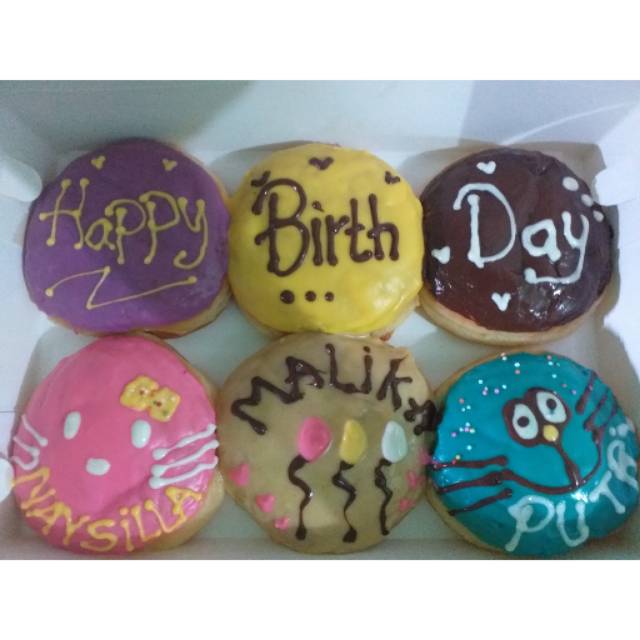 DONAT ULTAH TULIS/DONAT ACARA ISI 6/DONAT ULANG TAHUN/DONAT TULIS