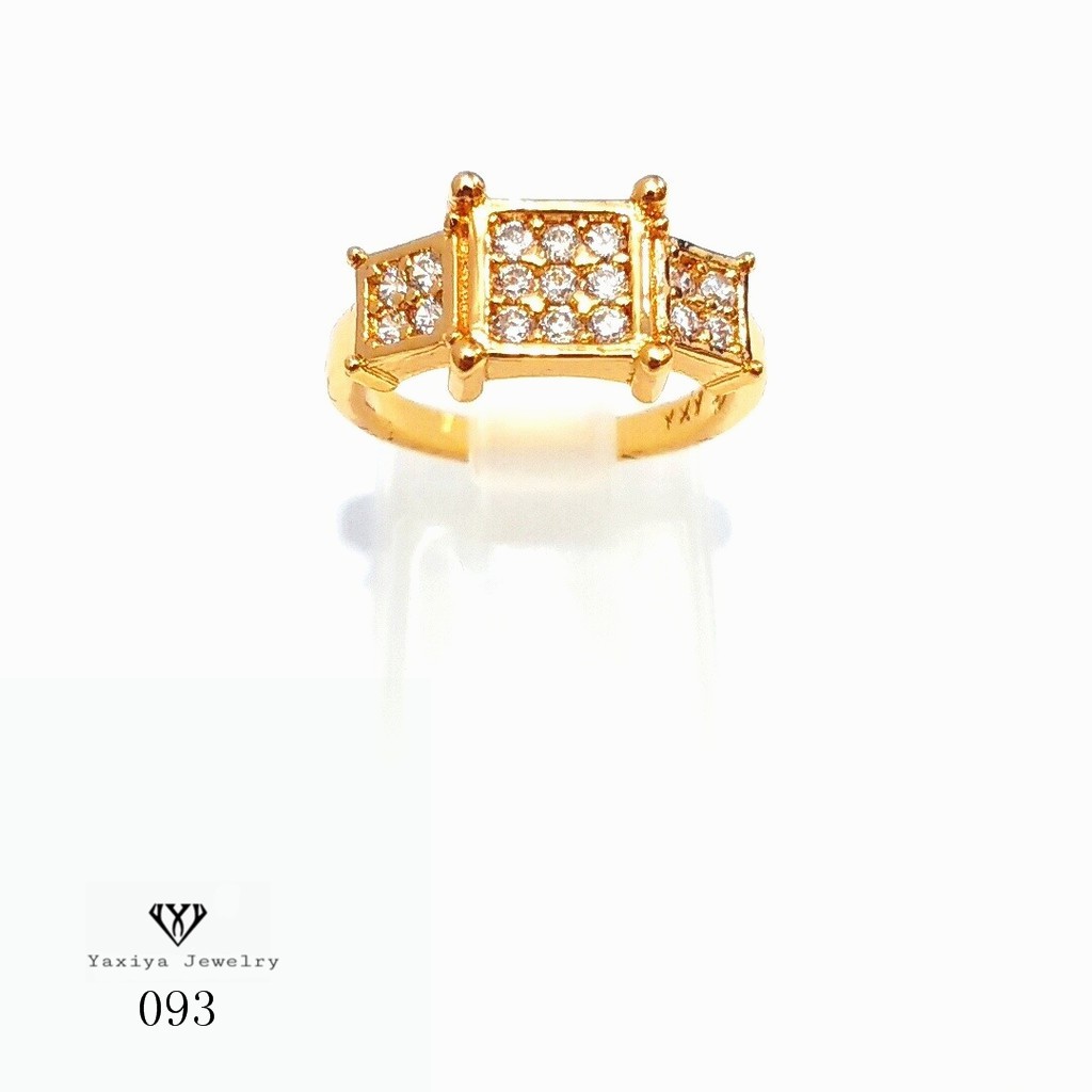 

Cincin Emas Permata Zircon Perhiasan Lapis Emas 18K Yaxiya Jewelry 093