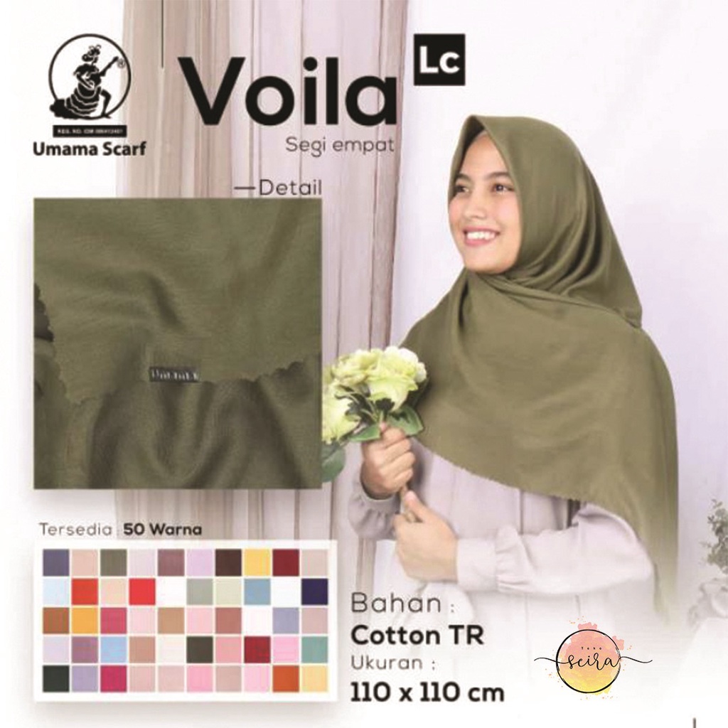 [BISA COD] Umama Kerudung / Hijab Voal Voila Segiempat LC (Laser Cut)