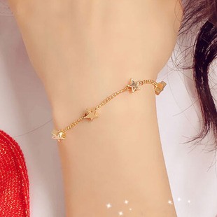 OILA gelang emas bintang hati/star of love and peach Heart Bracelet (3E1) JGE010
