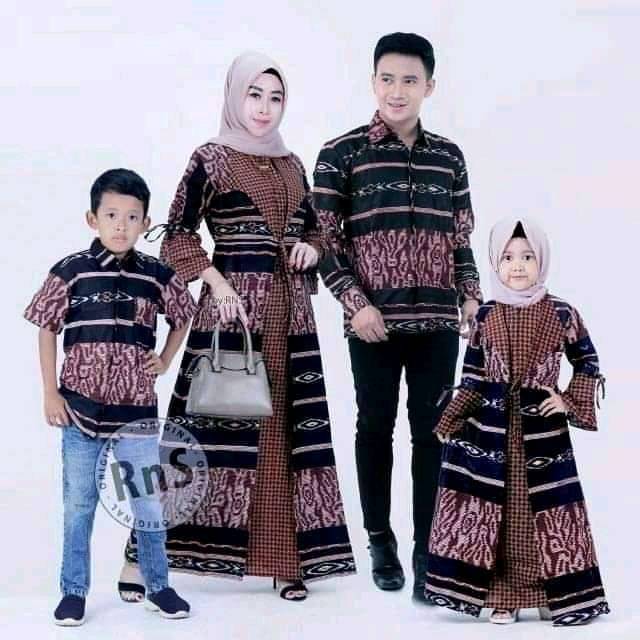 Baju couple keluarga batik songket