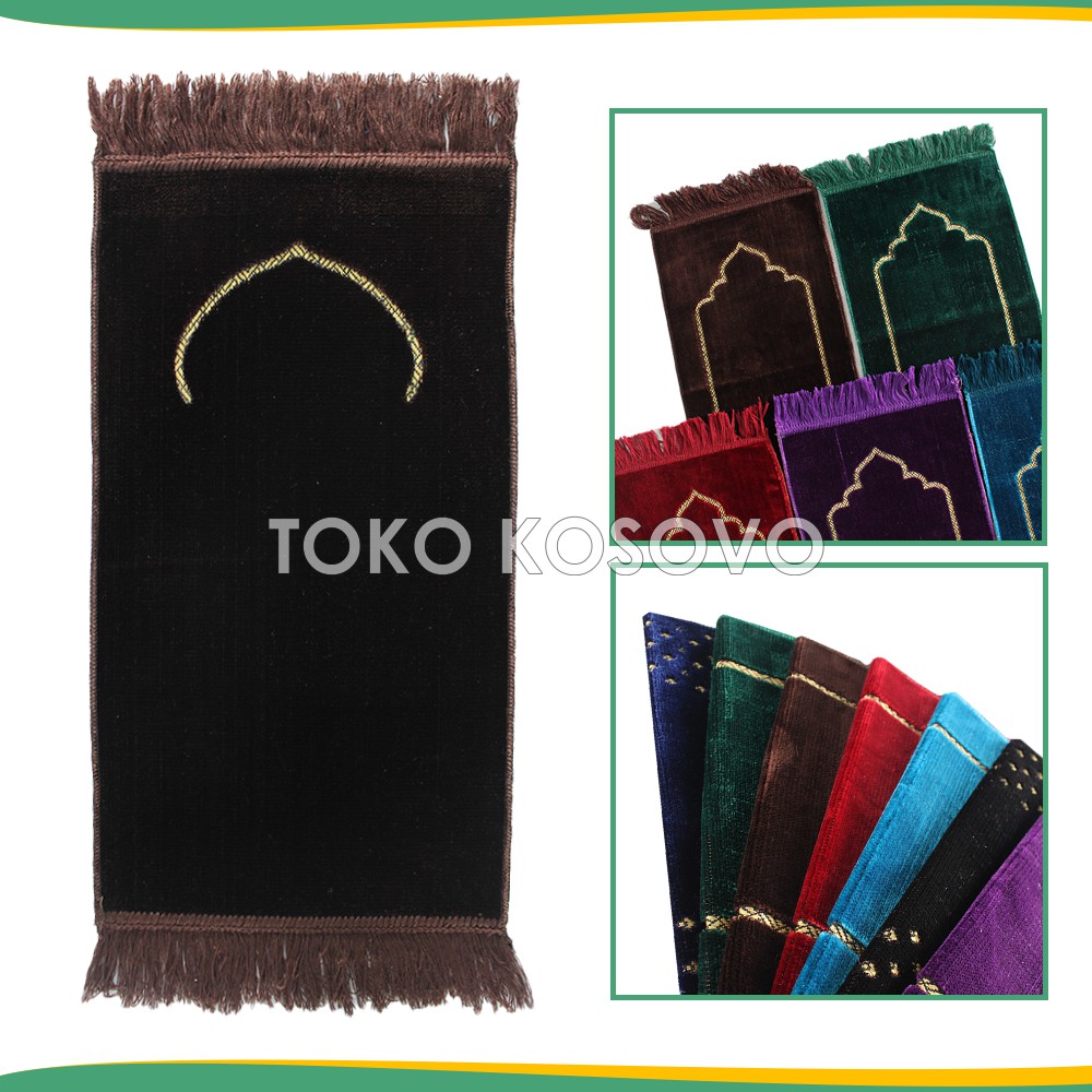 Sajadah Muka Turki POLOS Plain Mini 35x60cm Beludru - Oleh Oleh Haji dan Umroh TERLENGKAP