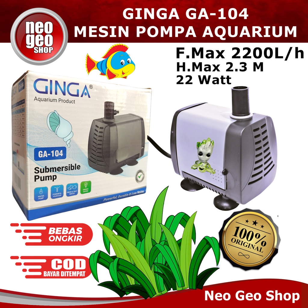 GINGA GA 104 GA104 mesin pompa air aquarium aquascape kolam hidroponik