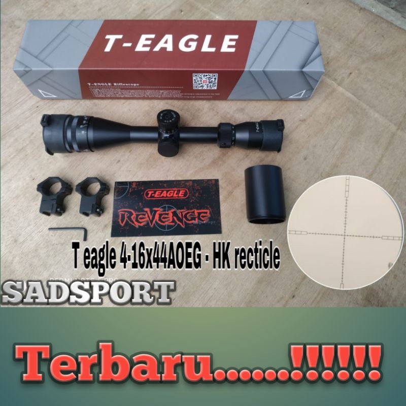 RB Teleskop T-Eagle 4-16x44aoeg -HK Lensa Jernih Tahan Getar