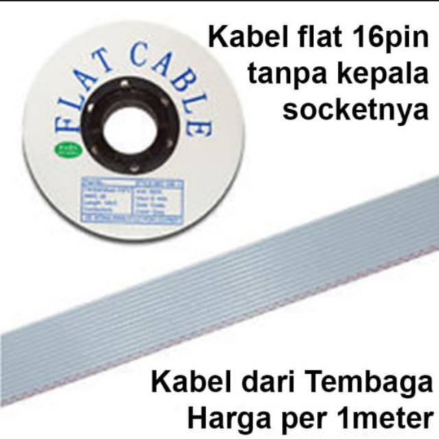 Kabel Flat / Pelangi 16P 16 pin 16pin. Harga per 1meter