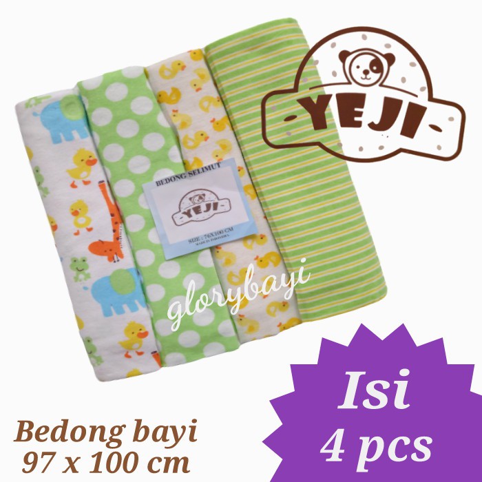 [4 pcs] Bedong Bayi | Bedong Selimut Cotton