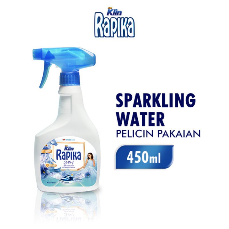 Rapika Spray Pelicin Dan Pewangi Pakaian 3in1 Sparkling Water 450 Ml