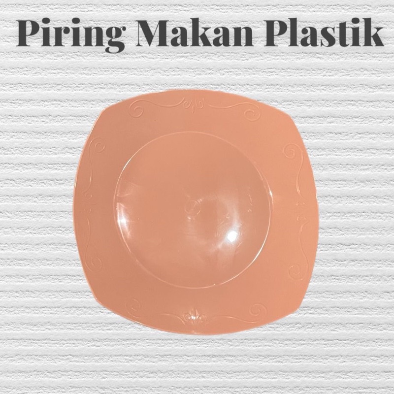 Piring Ceper Plastik / Piring Makan Plastik Segi Kotak Warna Soft 24 Cm / Piring Murah