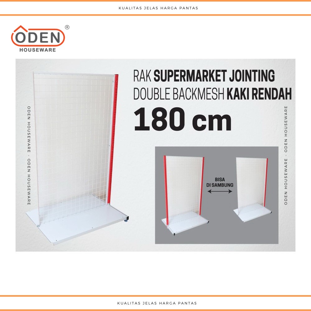 Rak Supermarket Tinggi 180 cm Jointing Double Backmesh Rak Gondola
