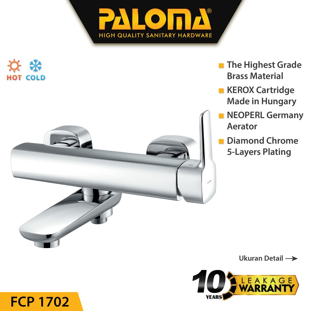PALOMA FCP 1702 Keran Mixer Bathtub Shower Mandi Panas Dingin Kran Air